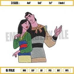 mulan and general li shang embroidery