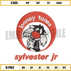 sylvester jr looney tunes embroidery