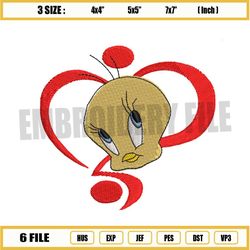 love tweety bird head embroidery