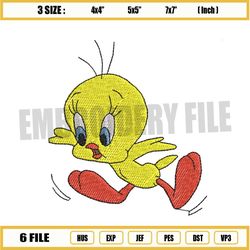 tweety bird freak out embroidery