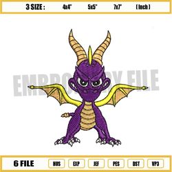 spyro the dragon cartoon embroidery