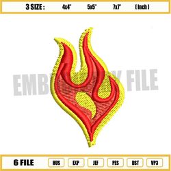 fire flaming dragon embroidery