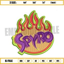 spyro fire flame logo embroidery