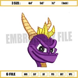 spyro head the fire dragon embroidery