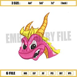 pink spyro the dragon embroidery