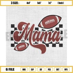 mama sport football checkered embroidery