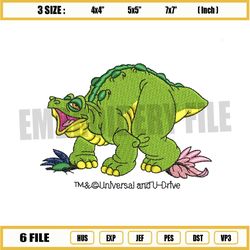 smiling spike the dinosaur embroidery png