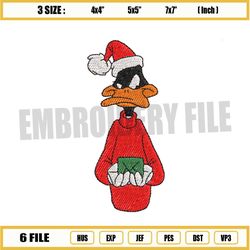 daffy duck merry christmas embroidery
