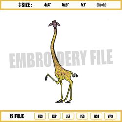 madagascar giraffe melman embroidery