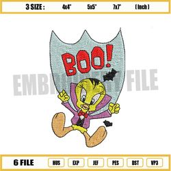 tweety bird halloween boo embroidery