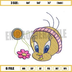 tweety bird daisy head embroidery