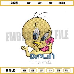 tweety bird piolin embroidery