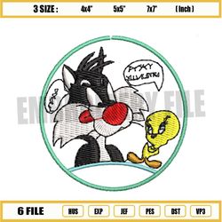 tweety x sylvester warner bros embroidery