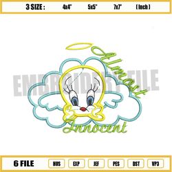 almost innocent tweety bird angel embroidery