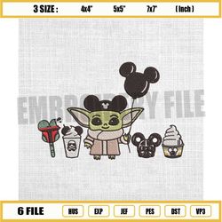 baby yoda star wars embroidery designs file