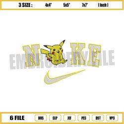 nike pikachu embroidery design, pokemon embroidery, nike design, embroidery shirtsydneywasden