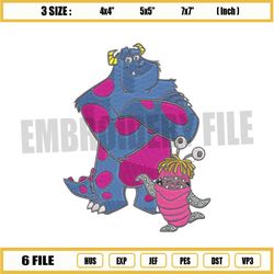 jame sulley and baby smitty embroidery