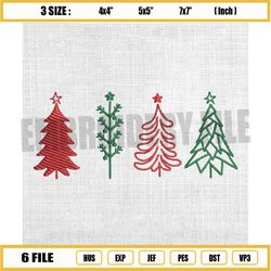 christmas tree sticker embroidery design