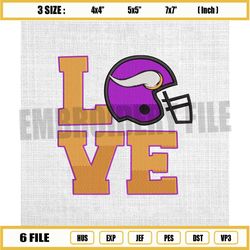 love minnesota vikings sport helmet embroidery