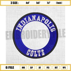 indianapolis colts football round logo embroidery