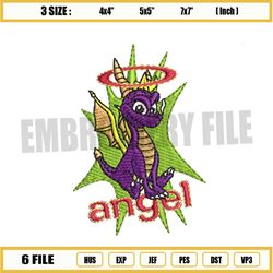 angel spyro the dragon embroidery