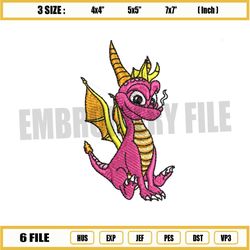 spyro the pink dragon embroidery