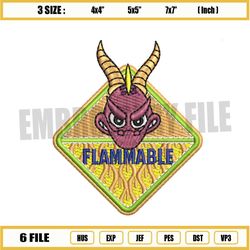 flamable spyro the fire dragon embroidery