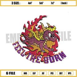 feel the burn spyro the dragon embroidery