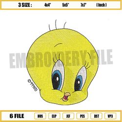 tweety bird baby face embroidery