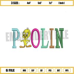 piolin tweety logo embroidery
