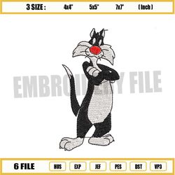 sylvester the cat standing embroidery