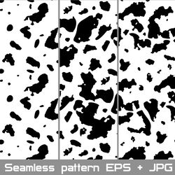 seamless pattern with black cow spots