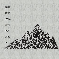 polygonal mountain silhouette
