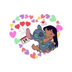 lilo and stitch valentines day heart doodle png