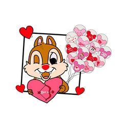 disney chip love valentine day balloon svg