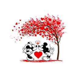 mickey minnie mouse couple valentines love tree svg