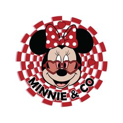 minnie and co checkered valentines day svg