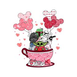 star wars coffee cup balloon valentine day svg