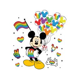 mickey mouse lgbt pride balloon disney svg