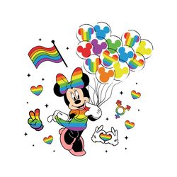 disney minnie mouse lgbt pride balloon svg