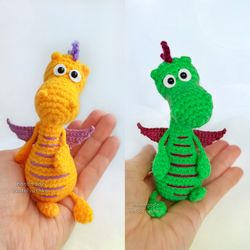 handmade toy little dragon, soft crochet toy, fantasy lovers gift, symbol of 2024.