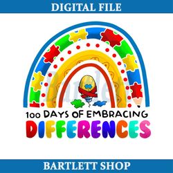 100 days of embracing different autism rainbow png