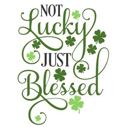 st patricks day svg, not lucky, just blessed svg, lucky, digital download, cut file, sublimation