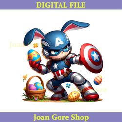 chibi captain america bunny easter day png