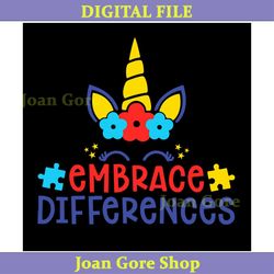 autism awareness unicorn embrace difference png