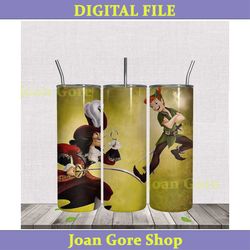 peter pan take fight with captain hook tumbler sublimation png