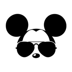 mickey mouse head with sunglasses svg