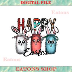 happy easter day bunny ears jars funny clipart png