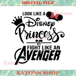 look like a disney princess fight like an avenger svg