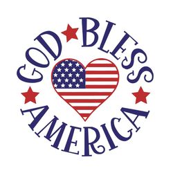 god bless america svg, 4th of july svg, heart flag svg, digital download, cut file, sublimation, clip art